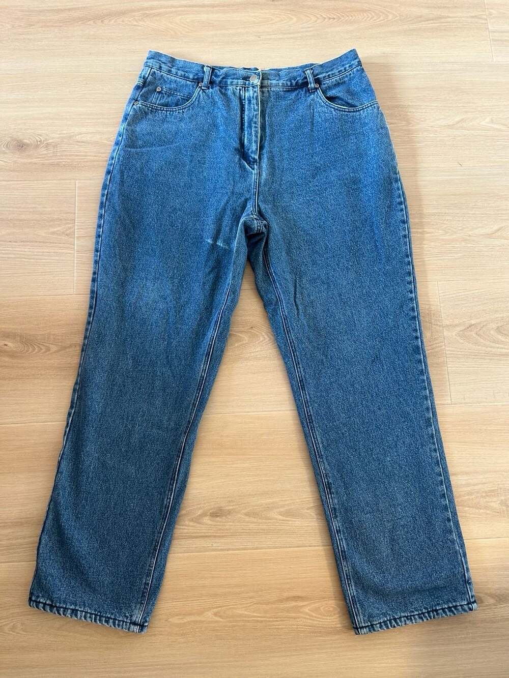 Woolrich Lined Jeans Size 16 Dark Denim Heavy Rugged Fleece Lined Pants